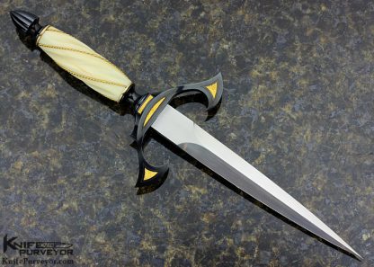 Wolfgang Loerchner Custom Knife Fluted with 24Kt Gold Braided Wire Presentation Dagger - Image 4