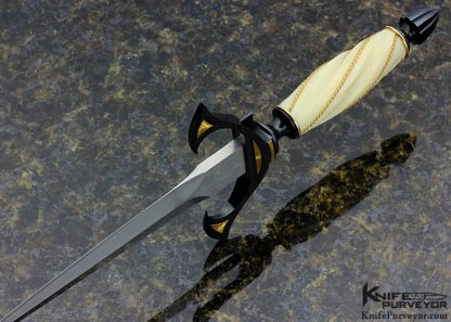 Wolfgang Loerchner Custom Knife Fluted with 24Kt Gold Braided Wire Presentation Dagger - Image 5