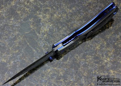 Steven Kelly Custom Knife Zirconium with Ed Caffrey San Mai and Carbon Fiber Linerlock - Image 5