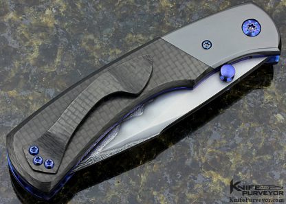 Steven Kelly Custom Knife Zirconium with Ed Caffrey San Mai and Carbon Fiber Linerlock - Image 3