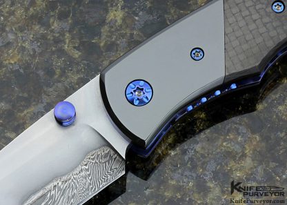 Steven Kelly Custom Knife Zirconium with Ed Caffrey San Mai and Carbon Fiber Linerlock - Image 2