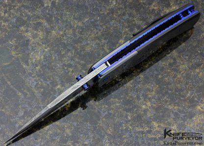 Steven Kelly Custom Knife Zirconium with Ed Caffrey San Mai and Carbon Fiber Linerlock - Image 4