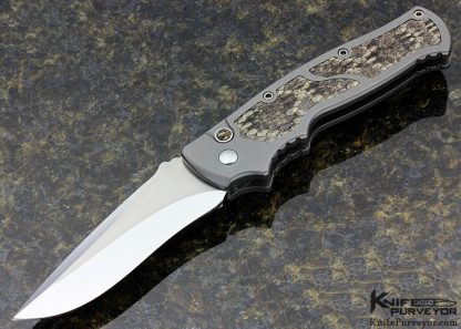 Walter Brend Custom Knife M-2 Auto Marauder "Viper" Titanium with Snakeskin Inlays