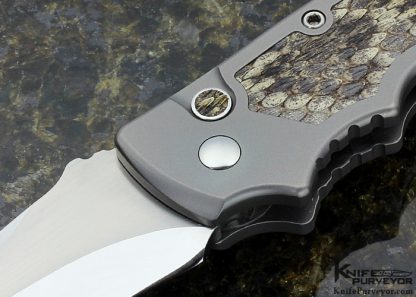 Walter Brend Custom Knife M-2 Auto Marauder "Viper" Titanium with Snakeskin Inlays - Image 2