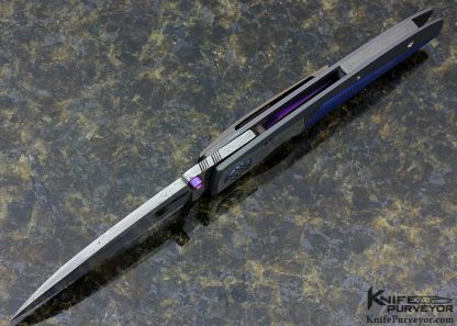 Michael Walker Custom Knife Damasteel & Titanium Liner Lock - Image 5