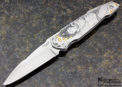 Sergio Consoli Custom Knife Engraved By Vitaly Quaranta Linerlock