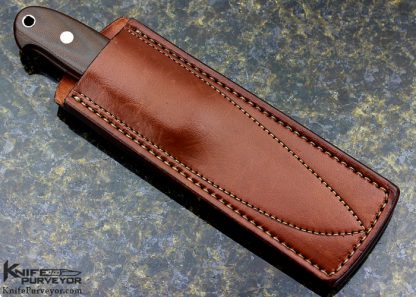 Chad Nell Custom Knife Brown Canvas Micarta New York Special - Image 3