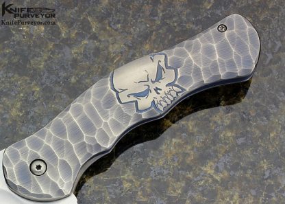 Matt Cuchiarra Custom Knife Dorado Carved Anodized Titanium Frame Lock - Image 2