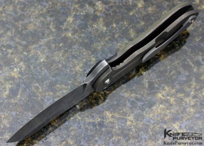 Michael Burch Custom Knife Impetus Damascus IKBS Flipper Frame Lock - Image 6