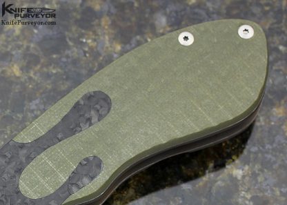 Michael Burch Custom Knife Impetus Damascus IKBS Flipper Frame Lock - Image 3