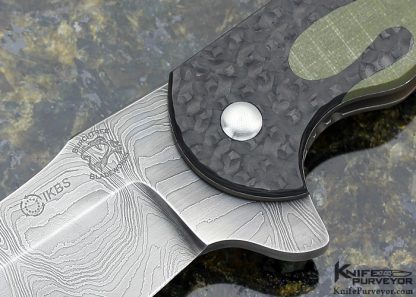 Michael Burch Custom Knife Impetus Damascus IKBS Flipper Frame Lock - Image 2