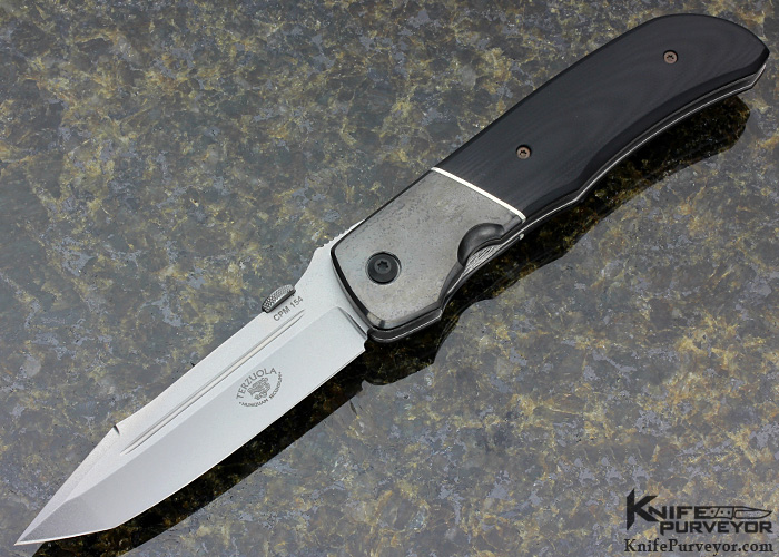 Robert Terzuola Custom Knife Eagle Rock with Black G10, Zirconium 