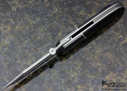 Robert Terzuola Custom Knife Eagle Rock with Black G10, Zirconium and Titanium Linerlock - Image 4