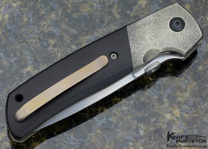 Robert Terzuola Custom Knife ATCF Zirconium Bolsters Backspacer Ebony Wood Scales - Image 3