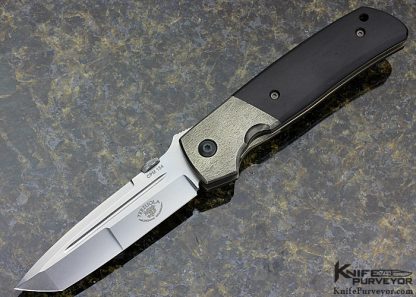 Robert Terzuola Custom Knife ATCF Zirconium Bolsters Backspacer Ebony Wood Scales