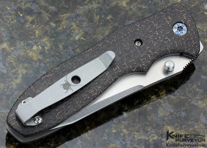 Kirby Lambert Custom Knife Hooligan with Titanium and Lightening Strike Carbon Fiber and Inlay Moonglow Window - Image 3