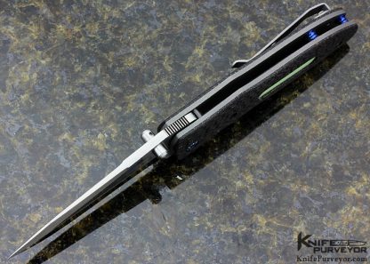 Kirby Lambert Custom Knife Hooligan with Titanium and Lightening Strike Carbon Fiber and Inlay Moonglow Window - Image 4