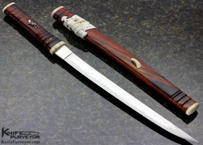 David Goldberg Custom Knife Sole Authorship "Suzumebachi The Hornet" Cocobolo Wood Dagger "Dagger Ijin" - Image 7