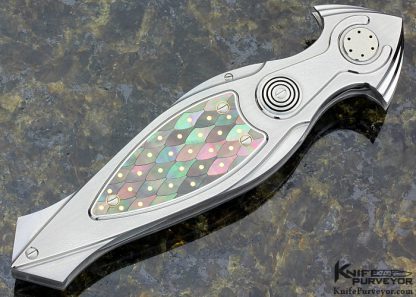 Emmanuel Esposito Custom Knife Mosiac Black Lip Tahitian Pearl Inlaid Stingray Dagger C-Lock - Image 4