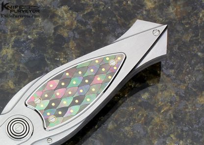 Emmanuel Esposito Custom Knife Mosiac Black Lip Tahitian Pearl Inlaid Stingray Dagger C-Lock - Image 3