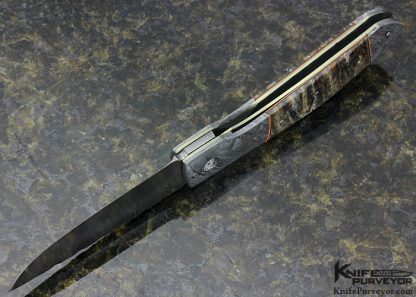 George Muller Custom Knife with Double Meteorite  Linerelock - Image 6