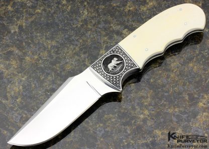 D'Alton Holder Custom Knife Engraved by Bruce Shaw Finger Grooved Puma