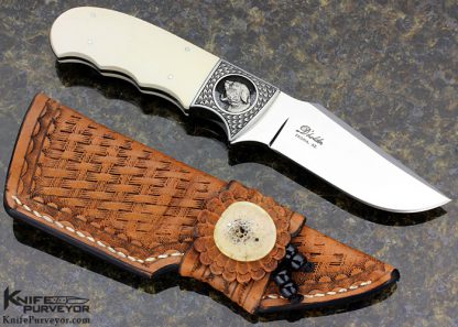 D'Alton Holder Custom Knife Engraved by Bruce Shaw Finger Grooved Puma - Image 7