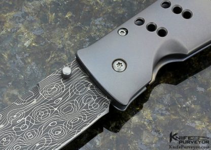 Tom Mayo Custom Knife XL Dr. Death Devin Thomas "Vines and Roses" Damascus Bladed Frame Lock - Image 2