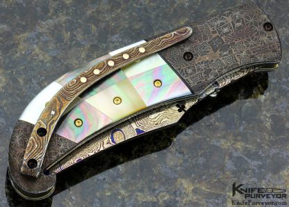 Peter Martin Custom Knife Checkerboard Bolster Release D/A Auto Linerlock - Image 4