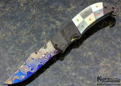 Peter Martin Custom Knife Checkerboard Bolster Release D/A Auto Linerlock