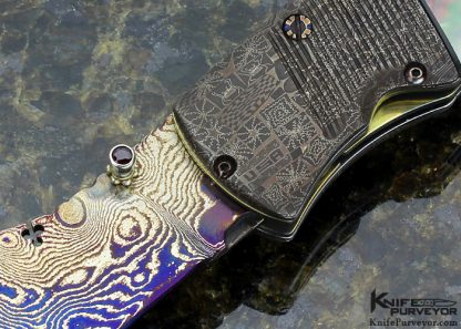 Peter Martin Custom Knife Checkerboard Bolster Release D/A Auto Linerlock - Image 2