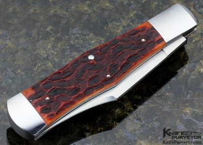 Eugene Shadley Custom Knife Clip Point Jigged Bone Coke Bottle Slipjoint - Image 4