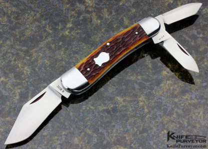 Reese Bose Custom Knife #2 Jigged Bone 3 Blade Slipjoint