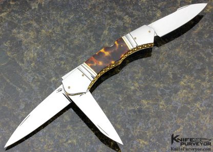 Salvatore Puddu Custom Knife Exotic Material Triple Bladed Lockback