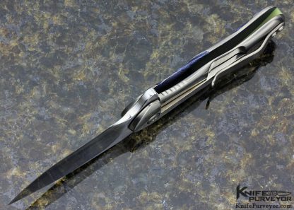 Gerry McGinnis Custom Knife "Prawn" with Carved Skull Titanium Flipper - Image 6