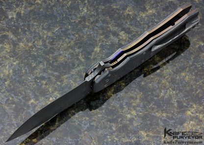 Butch Ball Custom Knife Damascus Linerlock Folder - Image 5