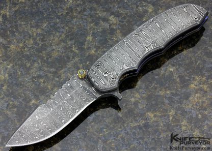 Butch Ball Custom Knife Damascus Linerlock Folder