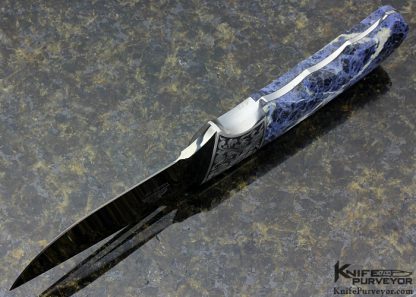 D'Alton Holder Custom Knife Engraved By Pat Holder Finger Grooved Hunter With Sodalite Scales - Image 7