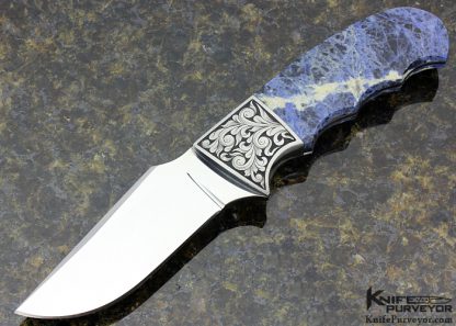 D'Alton Holder Custom Knife Engraved By Pat Holder Finger Grooved Hunter With Sodalite Scales