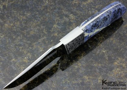 D'Alton Holder Custom Knife Engraved By Pat Holder Finger Grooved Hunter With Sodalite Scales - Image 6