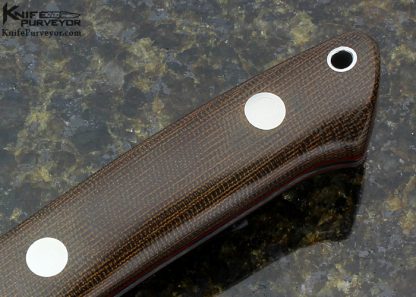 Bob Loveless Custom Knife Riverside Football Logo Green Canvas Micarta Drop Point Hunter - Image 3