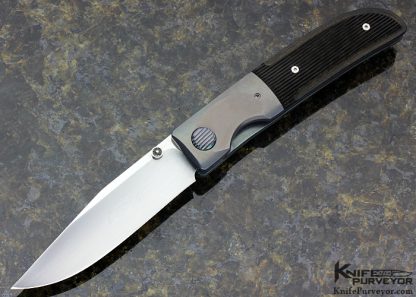 Michael Walker Custom Knife Machined Black Linen Micarta Anodized Titanium Bolstered Linerlock