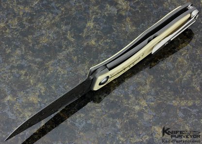 Chris Reeve Custom Knife "Mnandi" Scrimshawed by Bob Hergert with (2) .25 Kt. Diamonds & 18Kt. Gold Wire Linerlock - Image 8