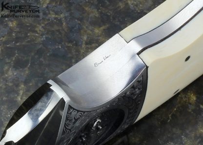 D'Holder Custom Knife Engraved by Bruce Shaw  Finger Grooved Clip Blade Hunter - Image 5