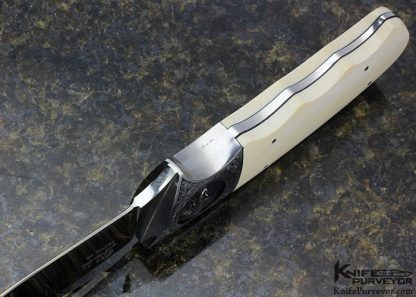 D'Holder Custom Knife Engraved by Bruce Shaw  Finger Grooved Clip Blade Hunter - Image 7