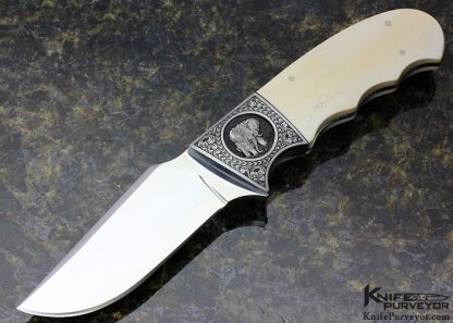 D'Holder Custom Knife Engraved by Bruce Shaw  Finger Grooved Clip Blade Hunter