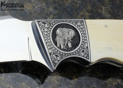 D'Holder Custom Knife Engraved by Bruce Shaw  Finger Grooved Clip Blade Hunter - Image 2