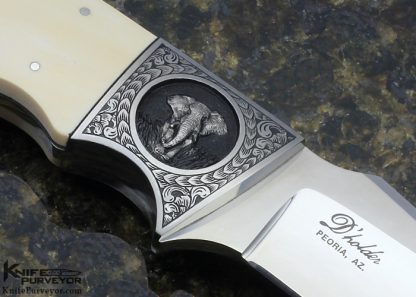 D'Holder Custom Knife Engraved by Bruce Shaw  Finger Grooved Clip Blade Hunter - Image 3