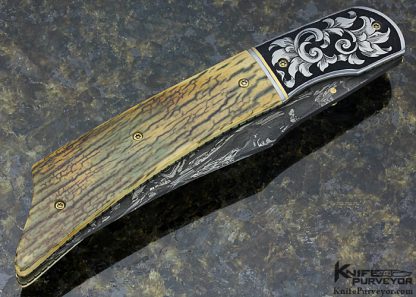 Jody Muller Custom Knife Sole Authorship Engraved Damascus Linerlock - Image 4