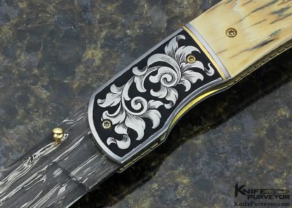 Jody Muller Custom Knife Sole Authorship Engraved Damascus Linerlock - Image 2